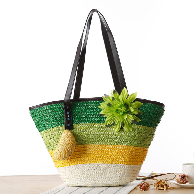 MiLola - Beach Straw Shoulder Bag-Elly Rose