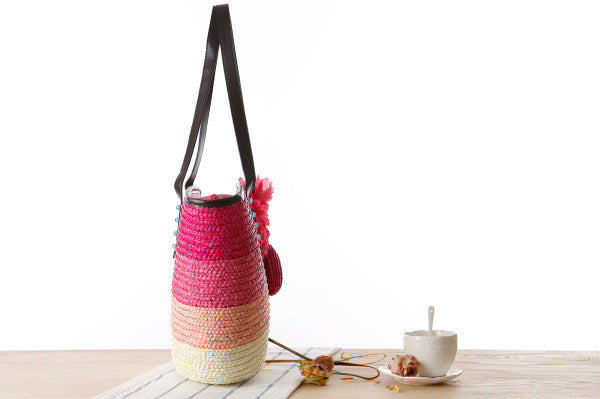 MiLola - Beach Straw Shoulder Bag-Elly Rose