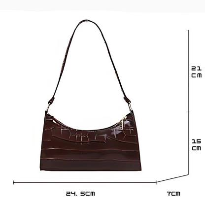 Tilly | Shiny shoulder bag with alligator motif-Elly Rose