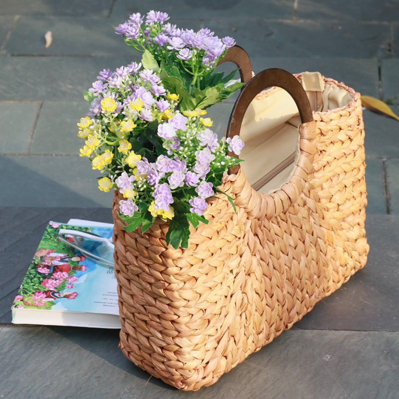 SoSun - Rectangular beach bag in rattan-Elly Rose