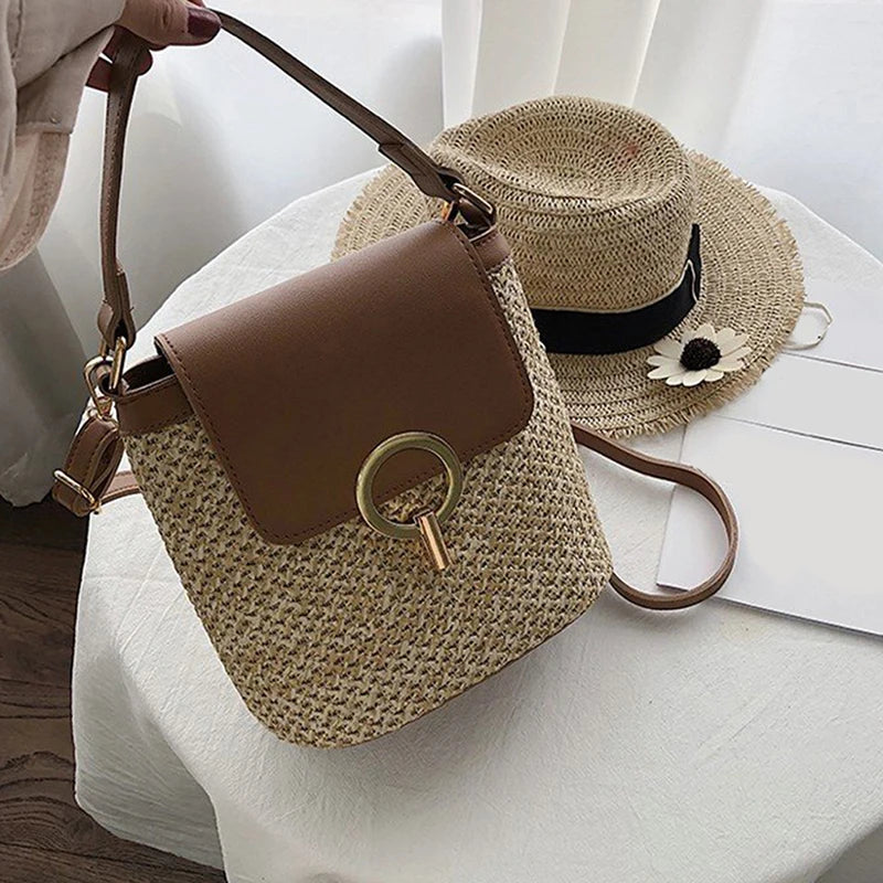 Women's woven beach bag - Sage-Elly Rose