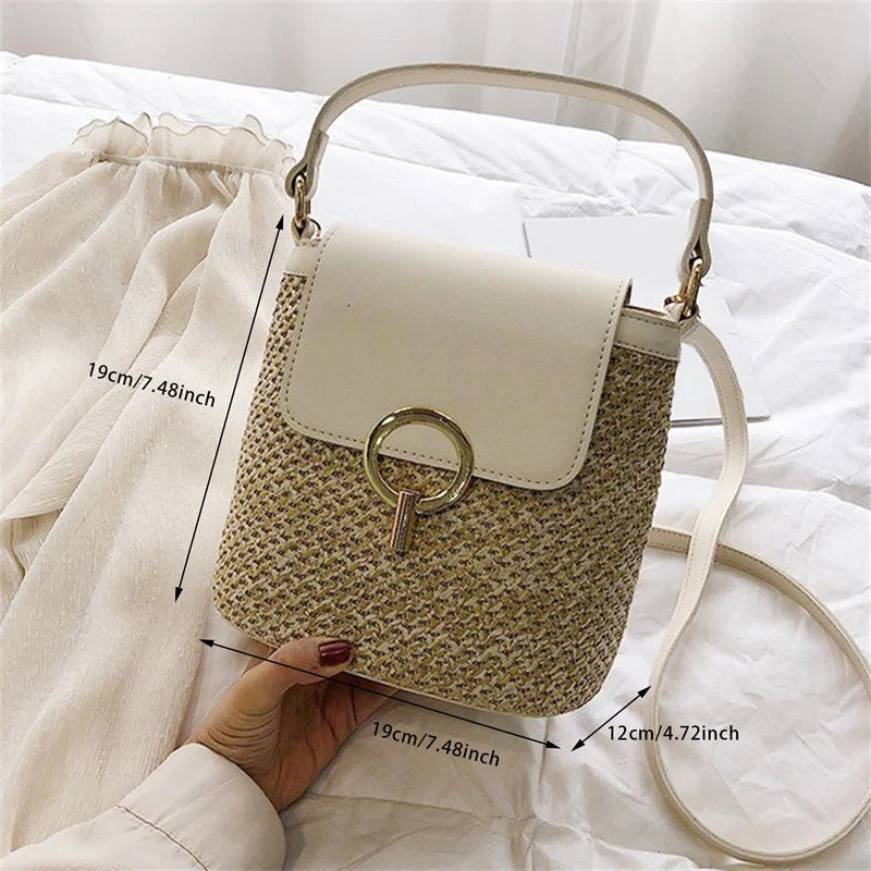 Women's woven beach bag - Sage-Elly Rose