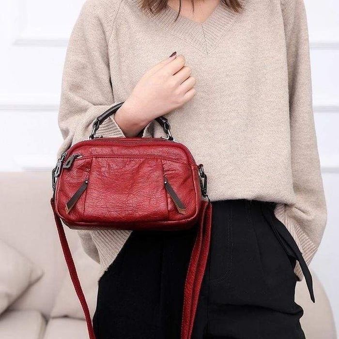 Tanja | Handmade soft leather bag with several compartments-Elly Rose