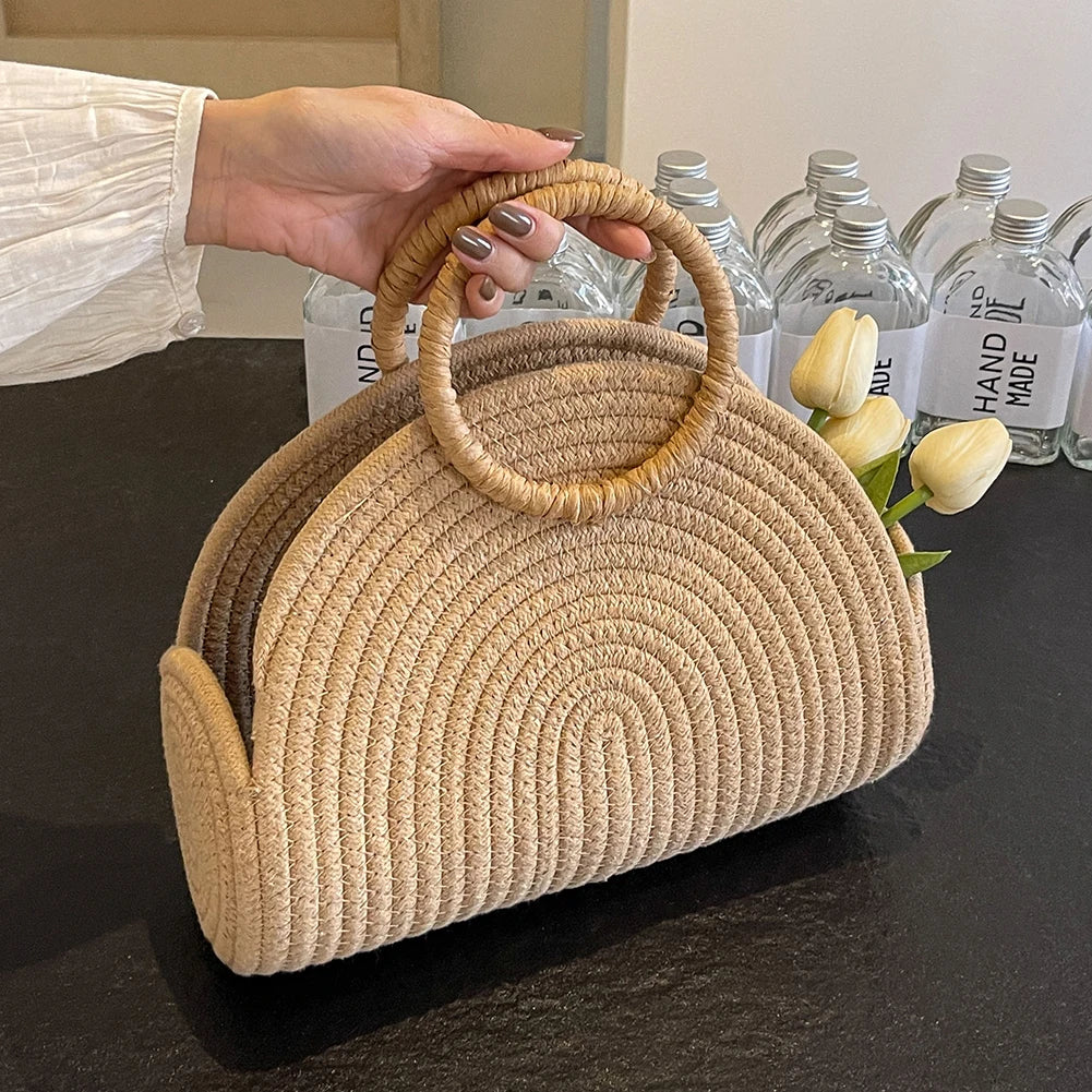 ByMave - Woven wicker clutch bag-Elly Rose