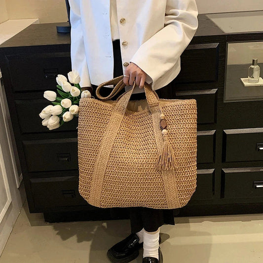 ByMave - Wicker bag with tassels-Elly Rose