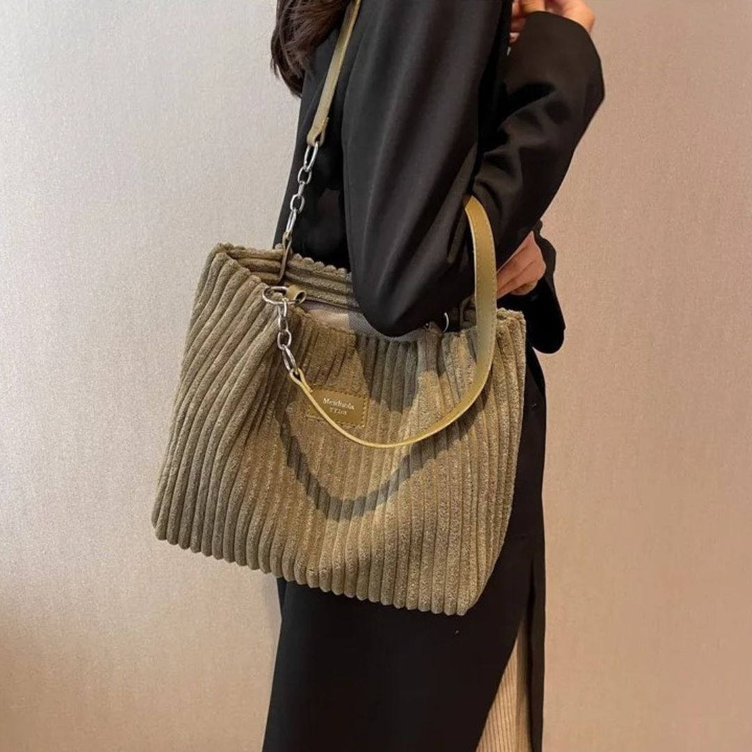 Corduroy shoulder bag - Leila-Elly Rose