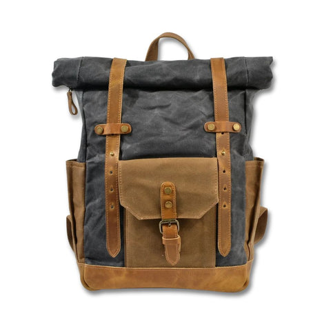 Finn | Military canvas backpack with wheels for hiking and laptop computer