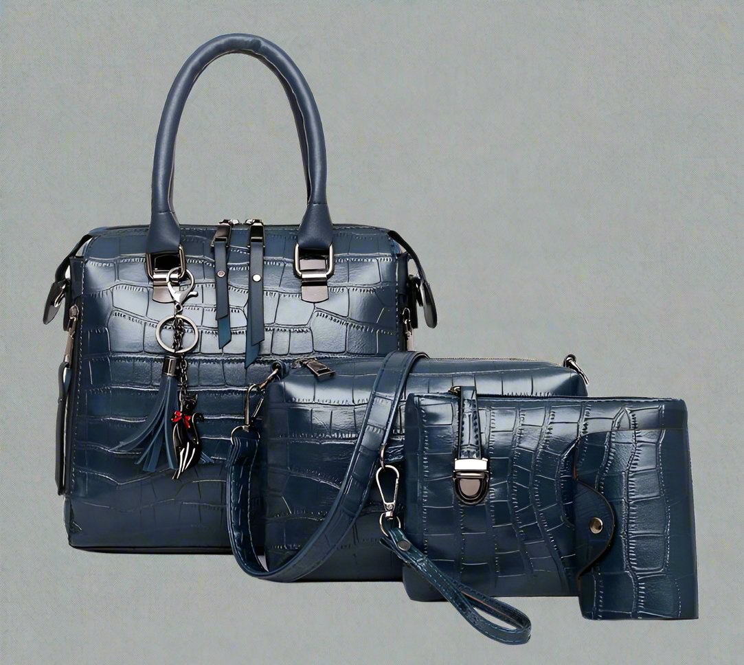 Qyra- 4-piece modern leather bag set-Elly Rose