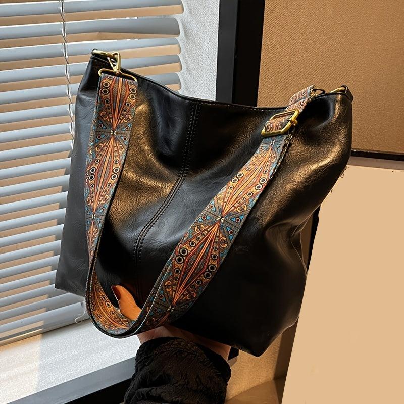 Chic tote bag with embellished strap - Giselle-Elly Rose
