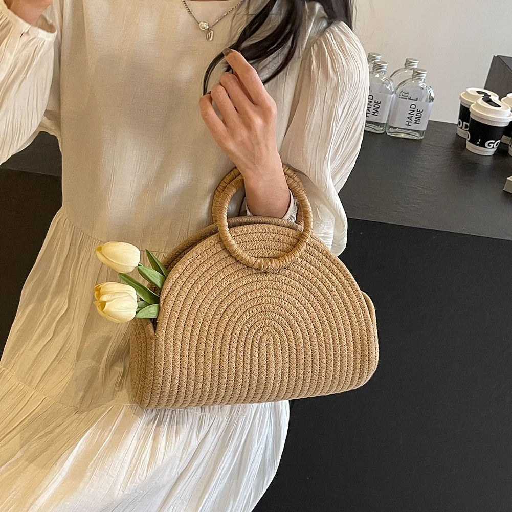 ByMave - Woven wicker clutch bag-Elly Rose
