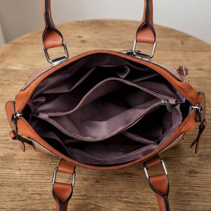 Qyra- 4-piece modern leather bag set