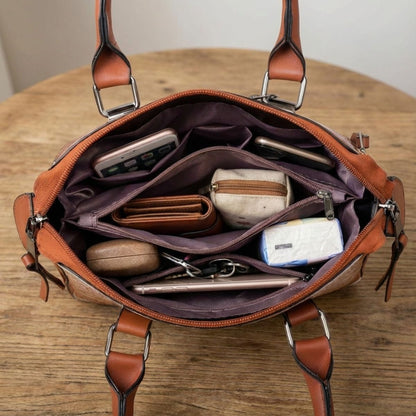 Qyra- 4-piece modern leather bag set