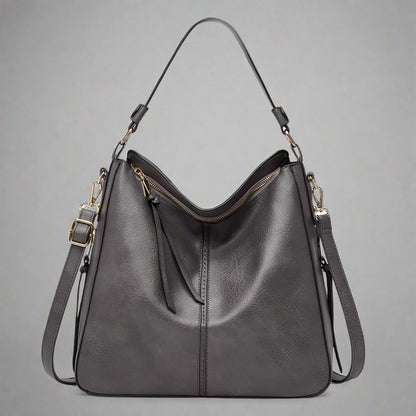 Cecile | Elegant leather messenger bag with large interior-Elly Rose