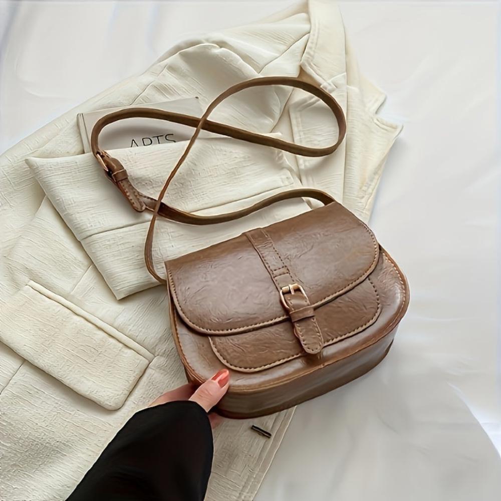 Evelyn Classic Saddle Crossbody Bag-Elly Rose