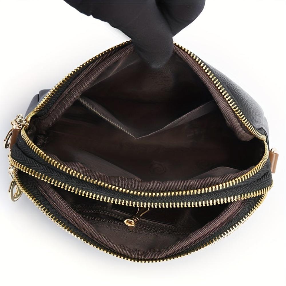 Mila Litchi Embossed Crossbody Bag-Elly Rose