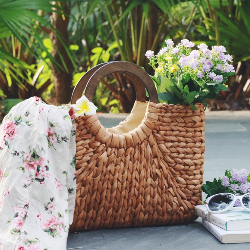 SoSun - Rectangular beach bag in rattan-Elly Rose