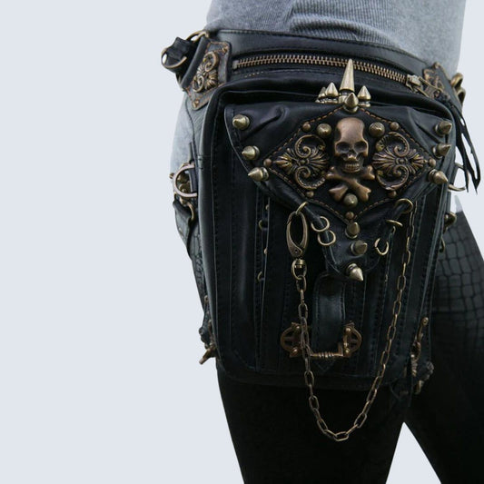 Gothic leather belt bag - Mya-Elly Rose