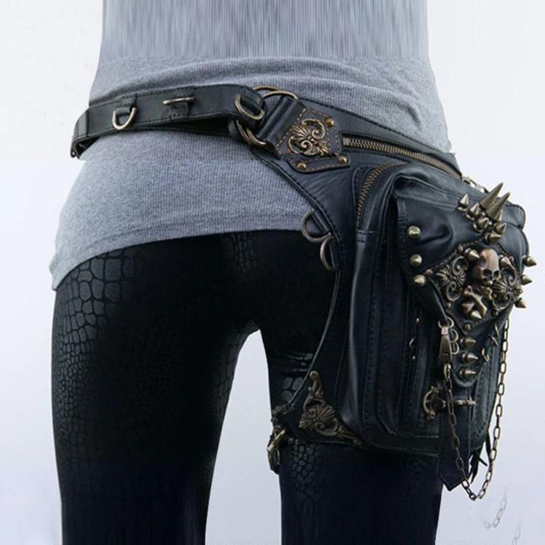 Gothic leather belt bag - Mya-Elly Rose