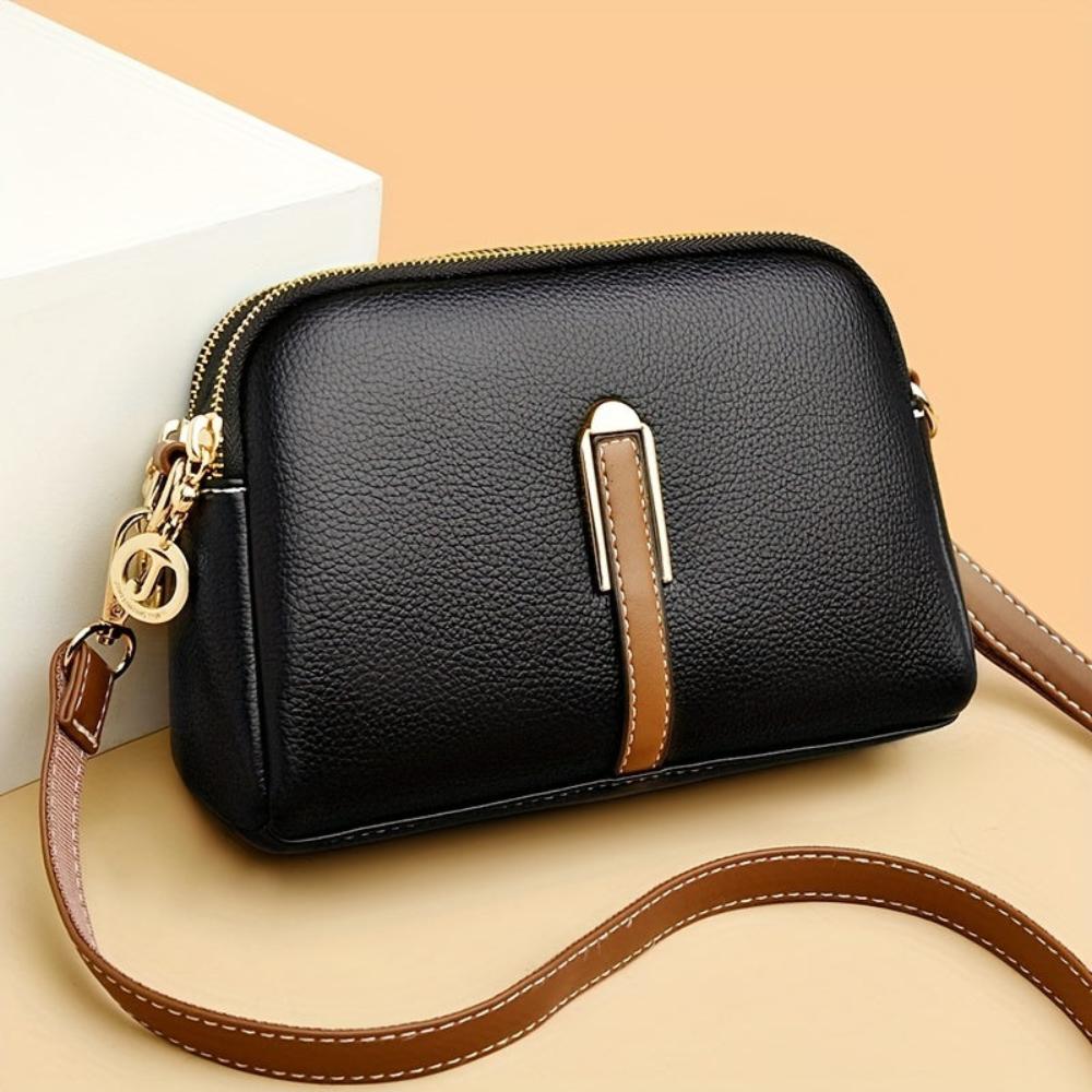 Mila Litchi Embossed Crossbody Bag-Elly Rose