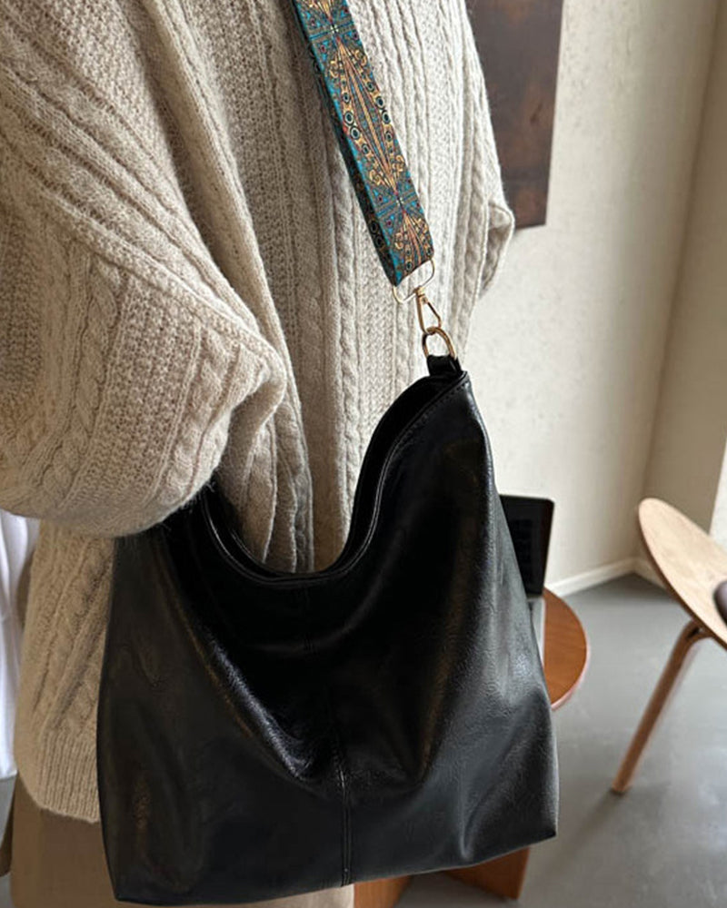 Yuna - Large bucket bag with vintage shoulder strap-Elly Rose