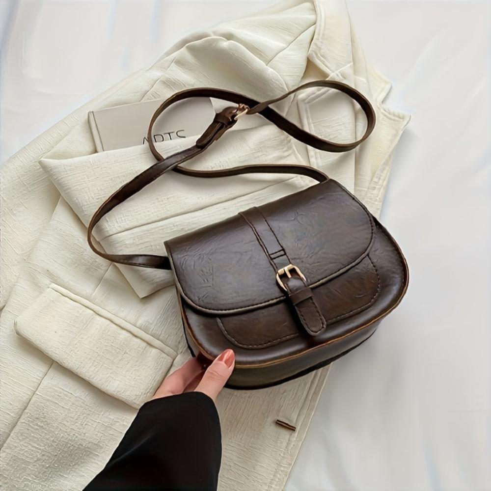 Evelyn Classic Saddle Crossbody Bag-Elly Rose