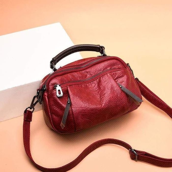 Tanja | Handmade soft leather bag with several compartments-Elly Rose