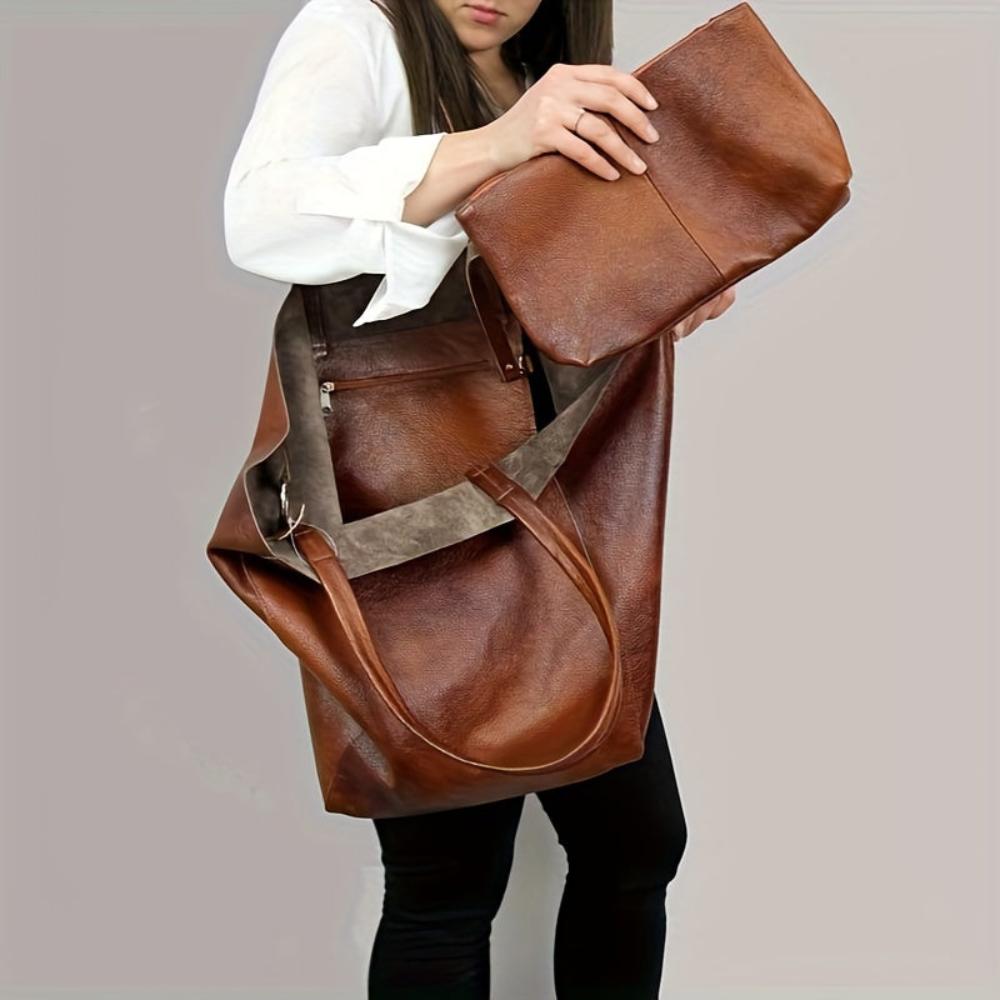 Renee’s Retro Softness | Large Capacity Tote Bag-Elly Rose