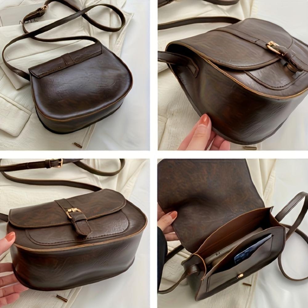 Evelyn Classic Saddle Crossbody Bag-Elly Rose