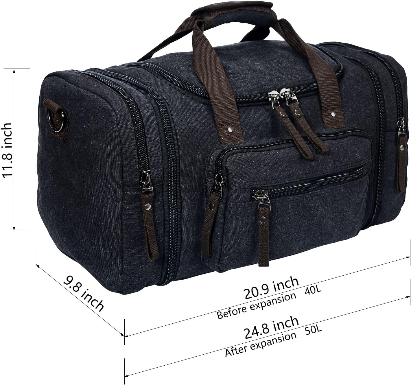 FlexVoyager - Expandable canvas weekend bag-Elly Rose