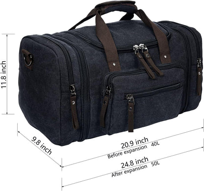 FlexVoyager - Expandable canvas weekend bag-Elly Rose