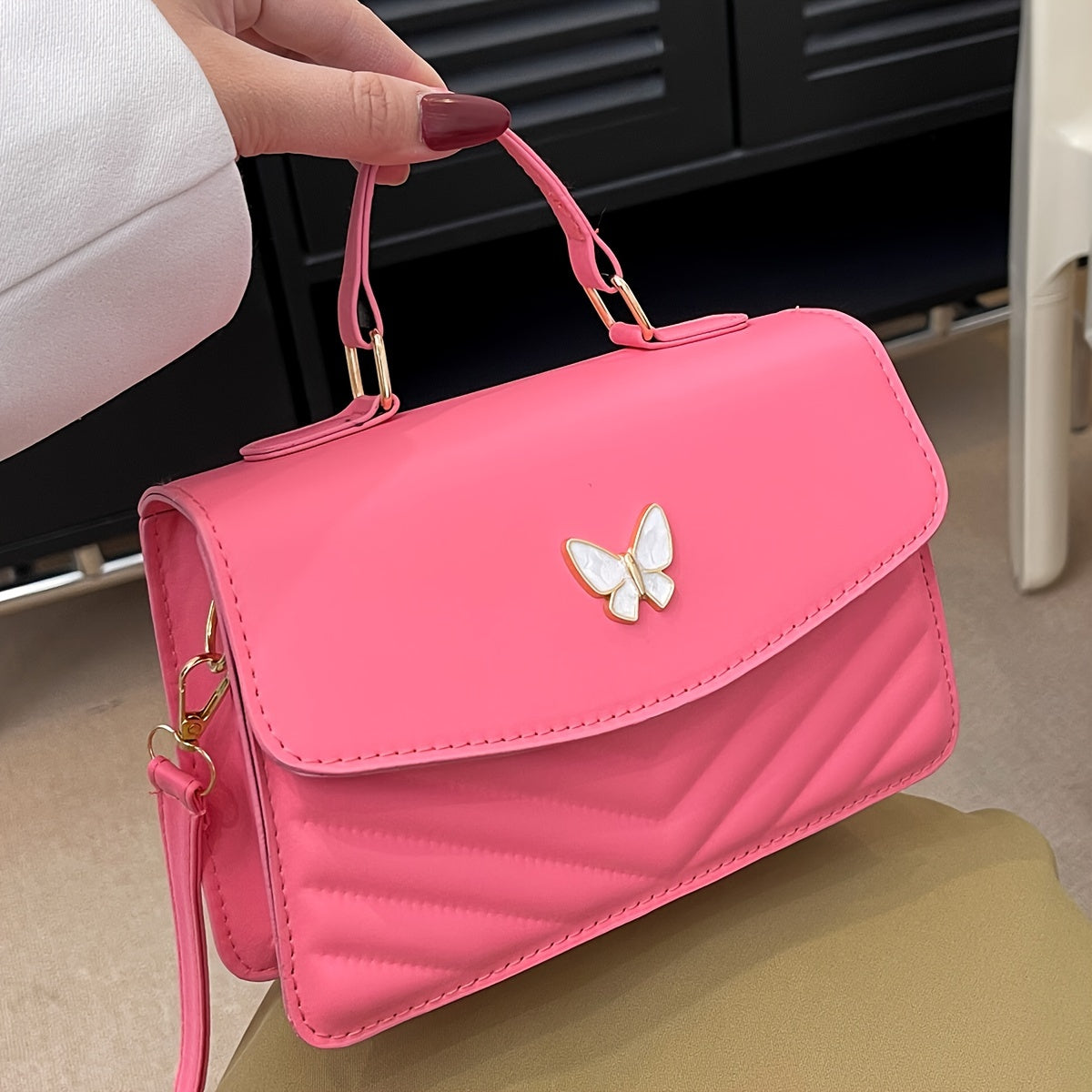 Sophie | Trendy shoulder bag in solid color-Elly Rose