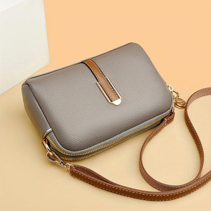 Mila Litchi Embossed Crossbody Bag-Elly Rose