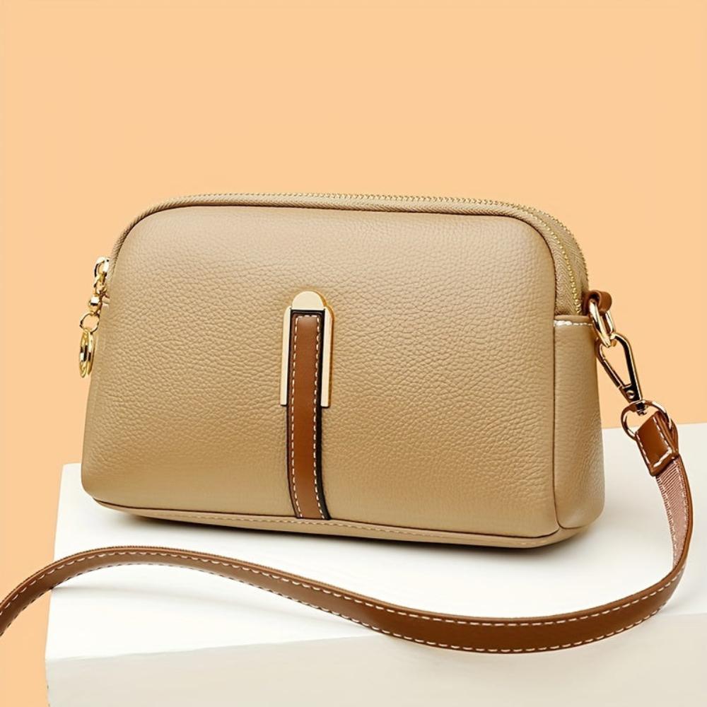 Mila Litchi Embossed Crossbody Bag-Elly Rose