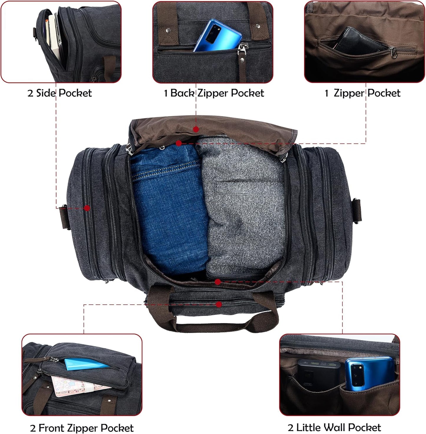 FlexVoyager - Expandable canvas weekend bag-Elly Rose