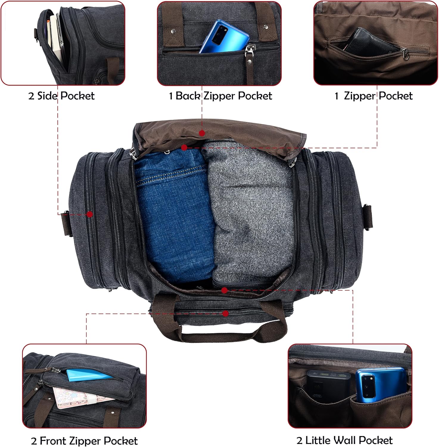 FlexVoyager - Expandable canvas weekend bag-Elly Rose