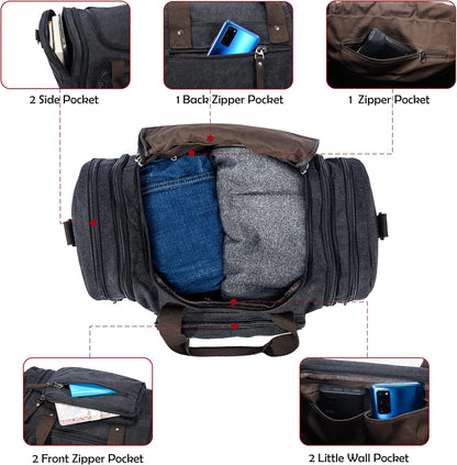 FlexVoyager - Expandable canvas weekend bag-Elly Rose