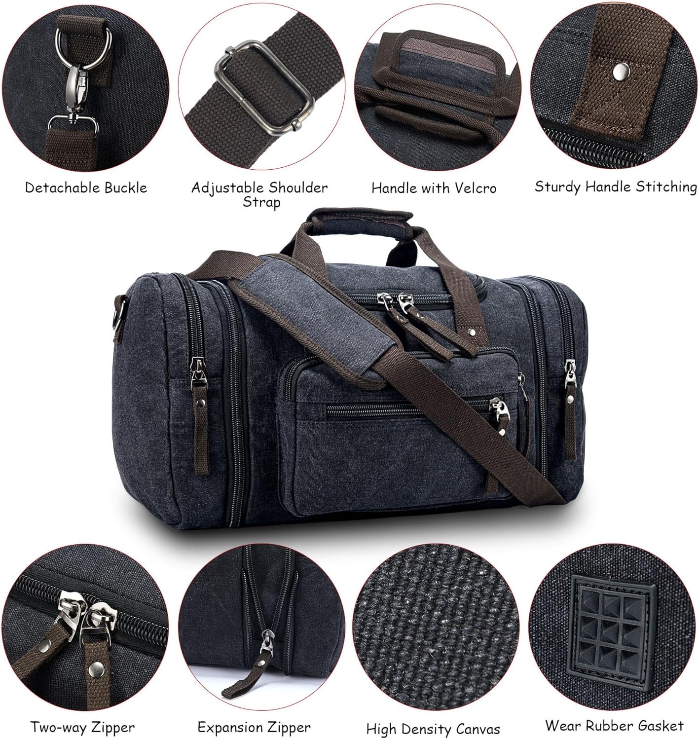 FlexVoyager - Expandable canvas weekend bag-Elly Rose