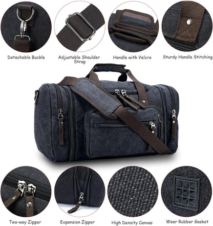 FlexVoyager - Expandable canvas weekend bag-Elly Rose