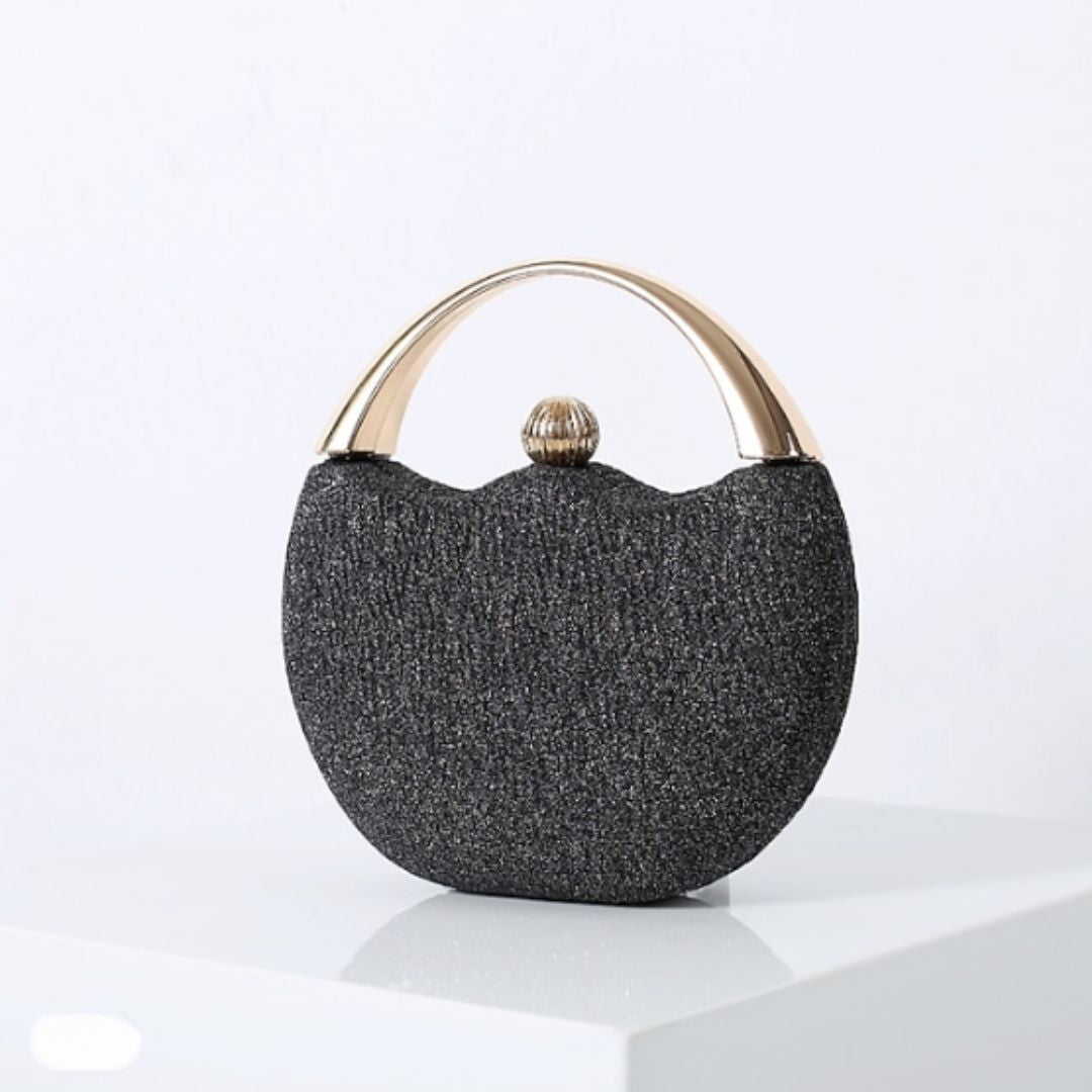 Chic clutch bag with metal handle - Leighton-Elly Rose