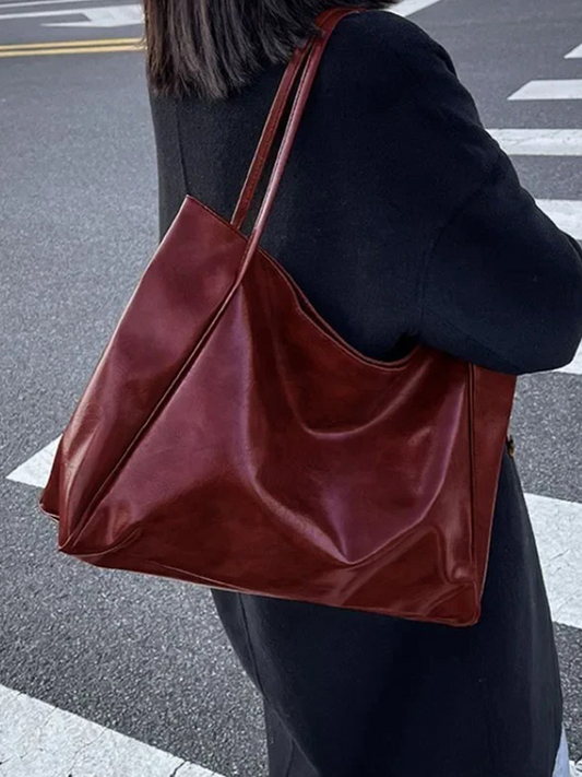 Alissa Large Ladies Leather Shoulder Bag | Handbag | Shopper Burgundy Red-Elly Rose