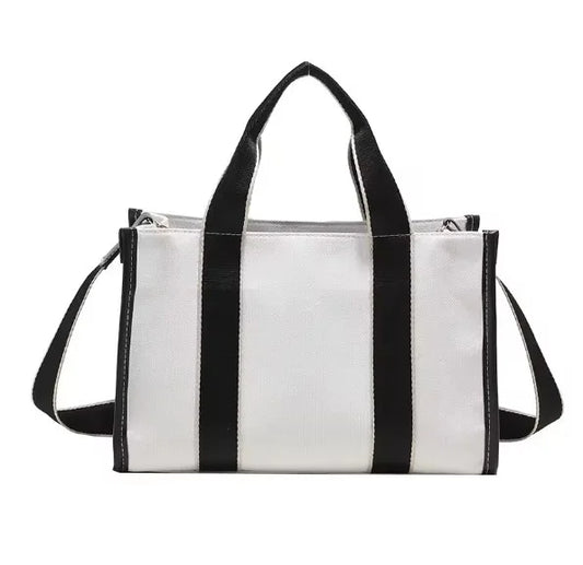 AMELIA - Large elegant canvas shoulder bag-Elly Rose
