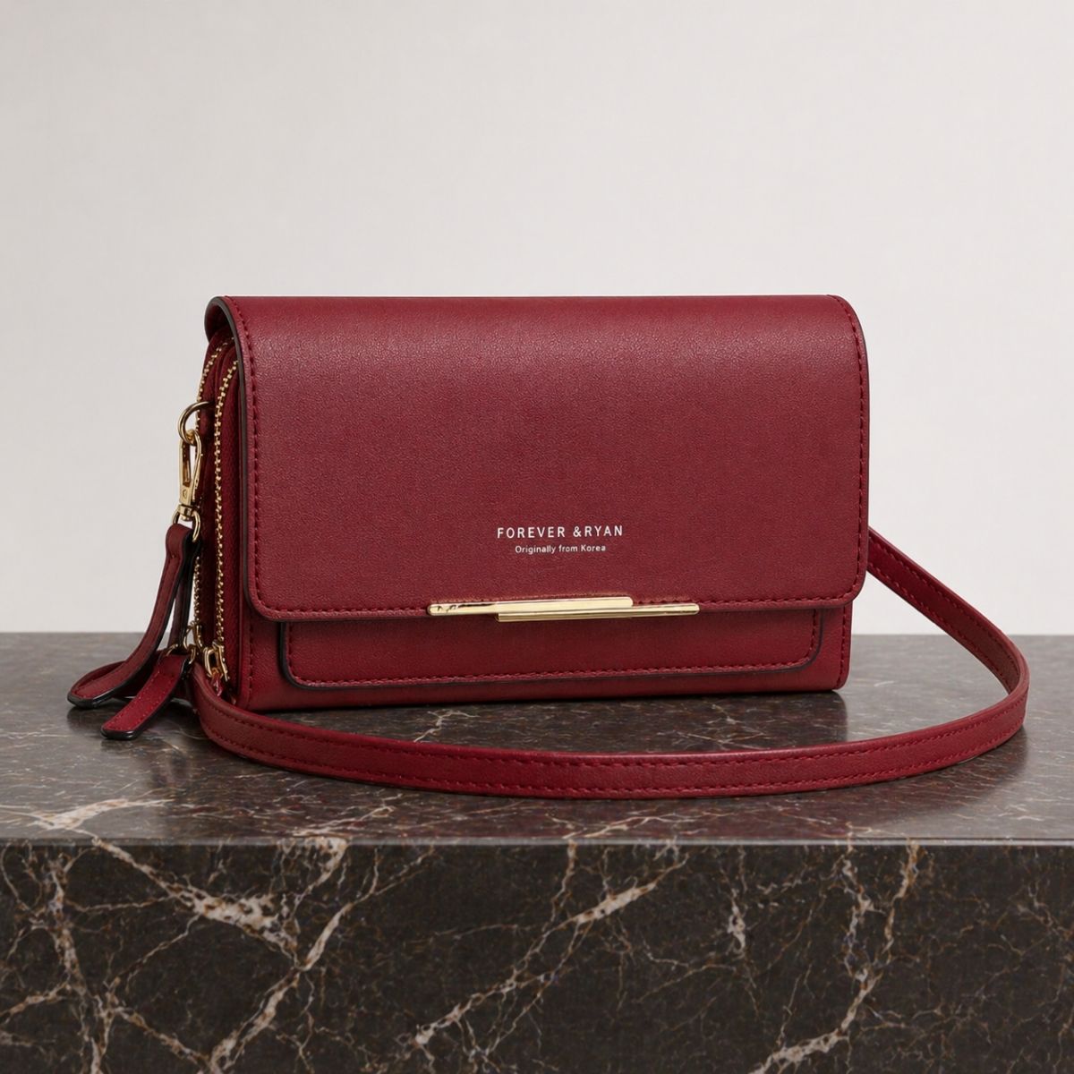 Classic Vegan Leather Crossbody Bag