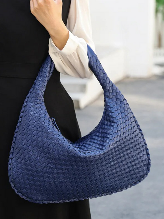 Brianna Braided Shoulder Bag Ladies | Handbag | Design Bag Dark Blue-Elly Rose