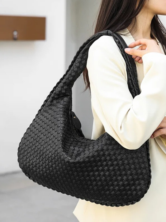 Brianna Braided Shoulder Bag Ladies | Handbag | Design Bag Black-Elly Rose