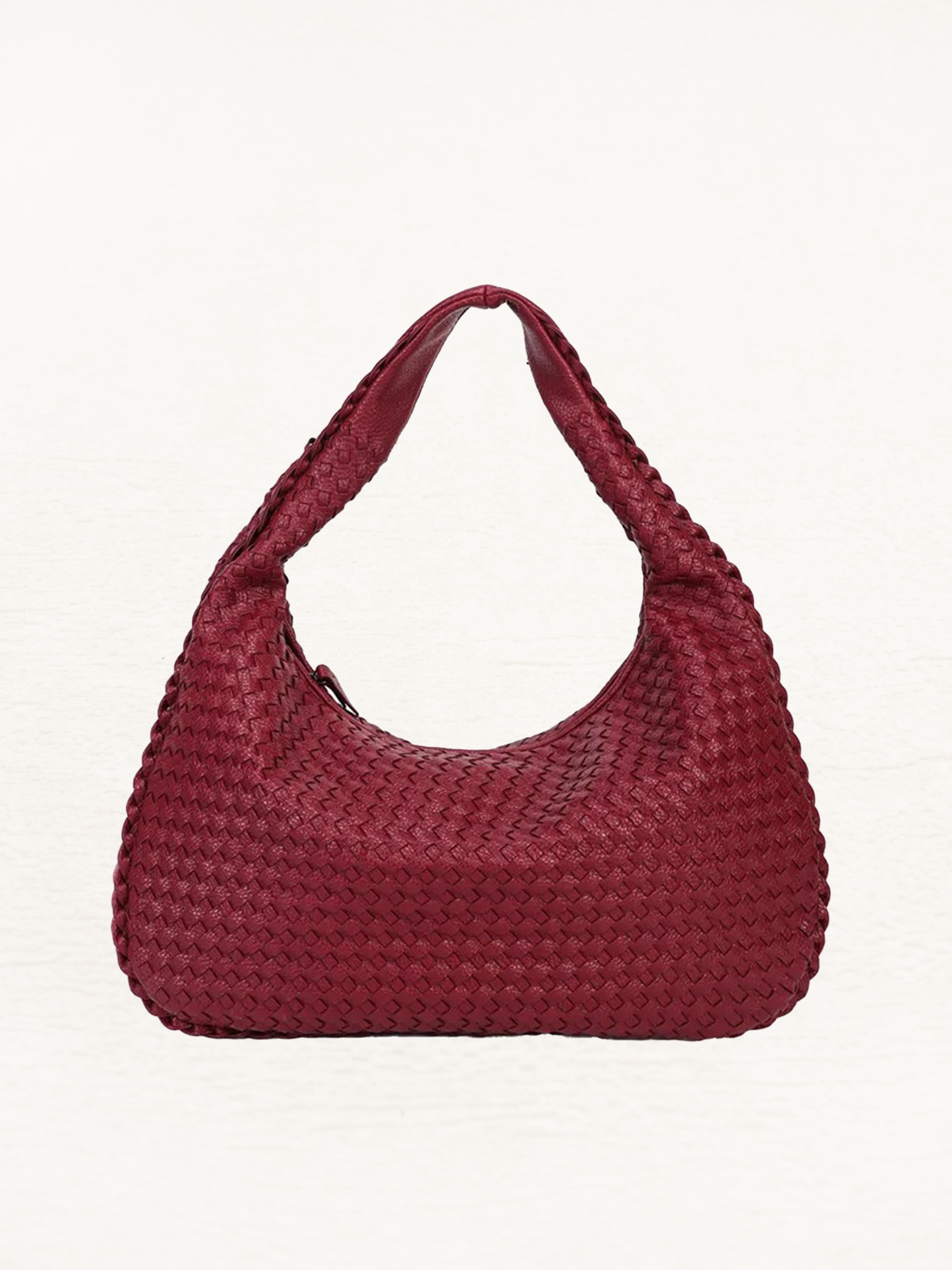 Brianna Braided Shoulder Bag Ladies | Handbag | Design Bag Burgundy Red-Elly Rose