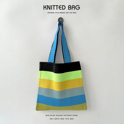 Grand Knit Tote Bag - Stripes Colors-Elly Rose