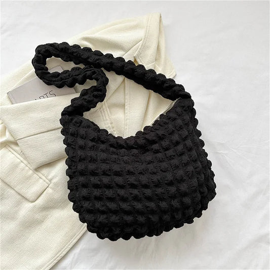 Eloisa pleated and embroidered shoulder bag-Elly Rose