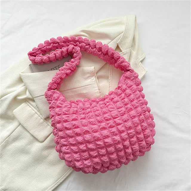 Eloisa pleated and embroidered shoulder bag-Elly Rose