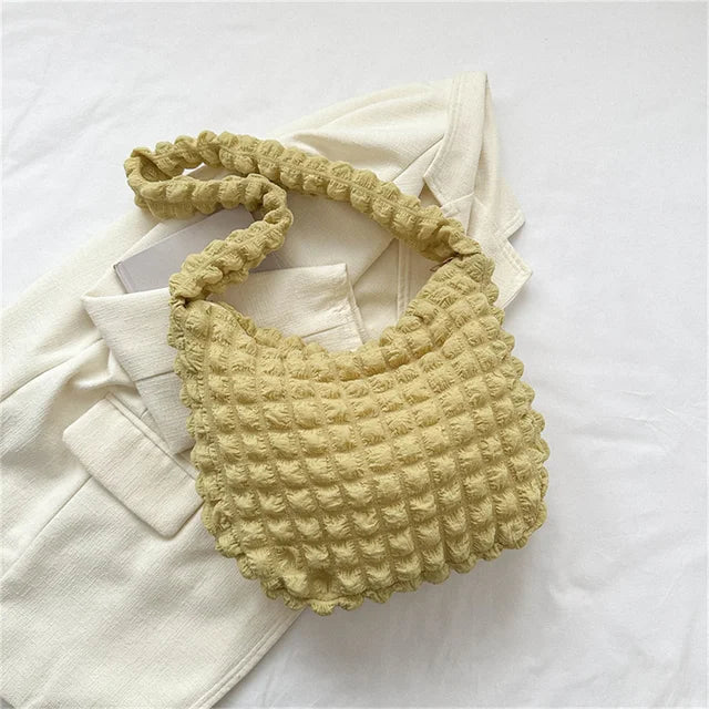 Eloisa pleated and embroidered shoulder bag-Elly Rose
