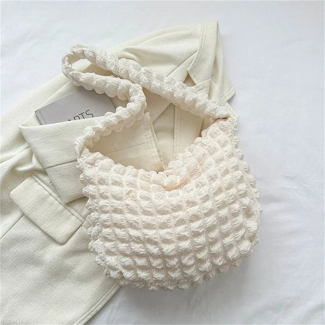 Eloisa pleated and embroidered shoulder bag-Elly Rose